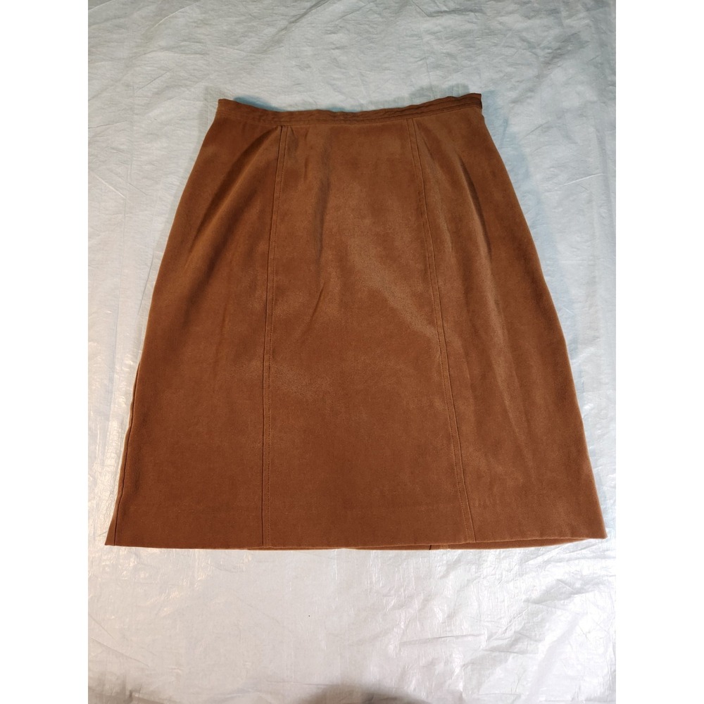Vintage LL Bean Brown Skirt 4P 4 Pencil Petite Office Casual Winter Fall